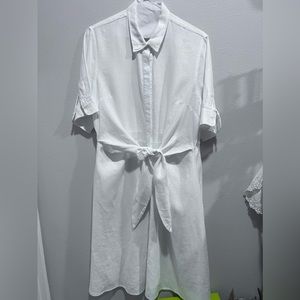 White linen dress